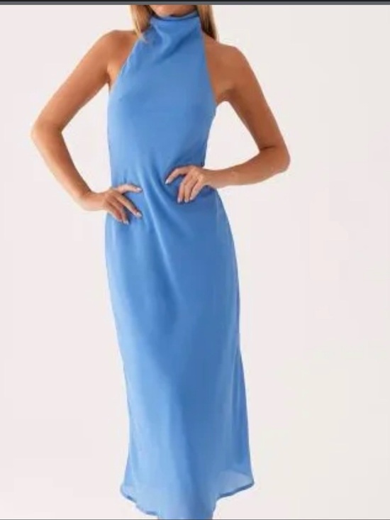 Peppermayo Dresses & Skirts - Peppermayo Sleeveless High Neck Maxi Dress in Sky Blue